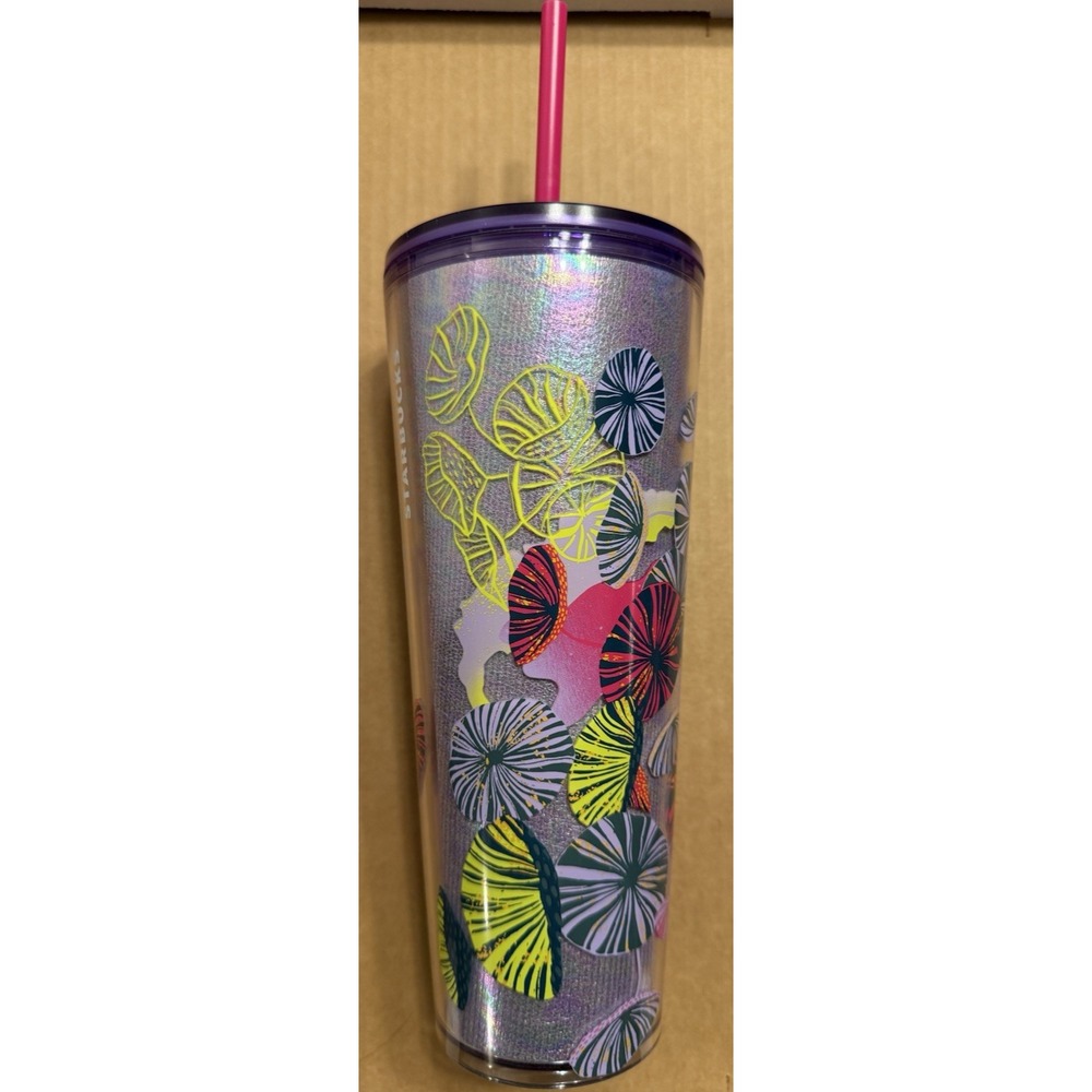 Starbucks Fall 2023 Lilac Holo Jellyfish & Parasols Tumbler New without Tags